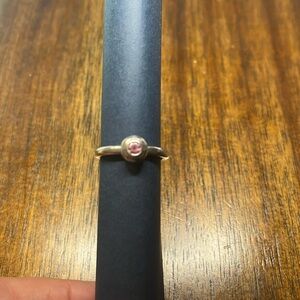 JAMES AVERY remembrance ring, pink sapphire (October) birthstone sz 6-7
